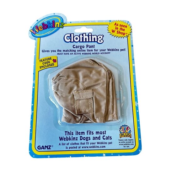 Webkinz Clothing Cargo Pant Dogs Cats NEW Code Khaki Ganz Clothes Accessory - Picture 1 of 3